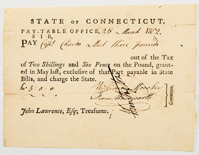 Lot 107 - Signed by Samuel Huntington