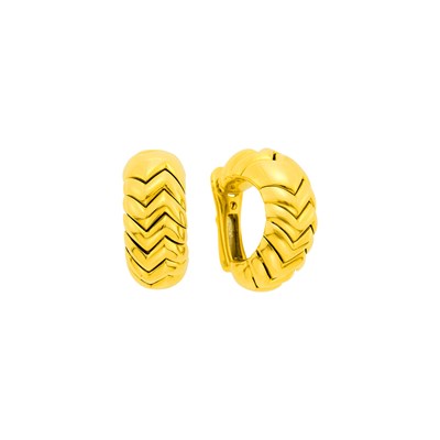 Lot 10 - Bulgari Pair of Gold 'Spiga' Half-Hoop Earclips