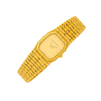 Lot Audemars Piguet Gold and Diamond 'Bamboo' Wristwatch