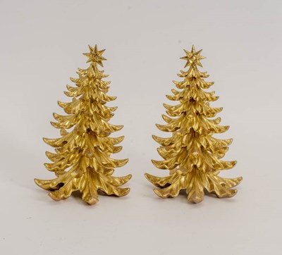 Lot 367 - Pair of Gilt Christmas Tree Form Figures