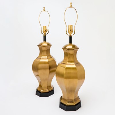 Lot 295 - Pair of Brass Table Lamps