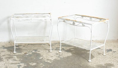 Lot 382 - Pair of White Painted Metal End Tables Bases