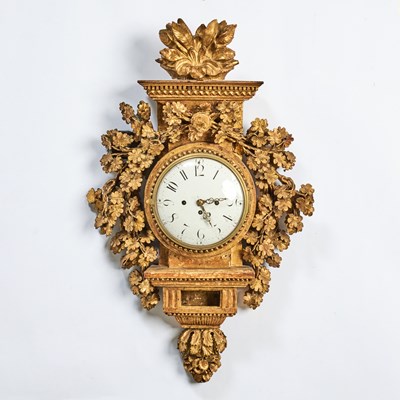 Lot 504 - Swedish Gustav III Giltwood Wall Clock