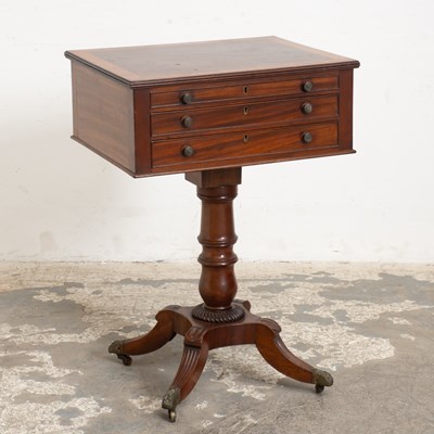 Lot 97 - Regency Style Banded Mahogany Work Table