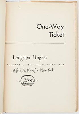 Lot 188 - A very fine inscribed first edition of Langston Hughes' One-Way Ticket