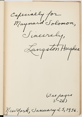 Lot 188 - A very fine inscribed first edition of Langston Hughes' One-Way Ticket