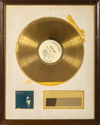 Lot 195 - Gold record presented to Vanguard Recording Society for Joan Baez, Vol 2.
