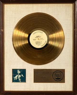 Lot 193 - Joan Baez Gold record presented to Vanguard Recording Society