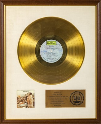 Lot 201 - Woodstock Gold Record presented to Gary Jackson