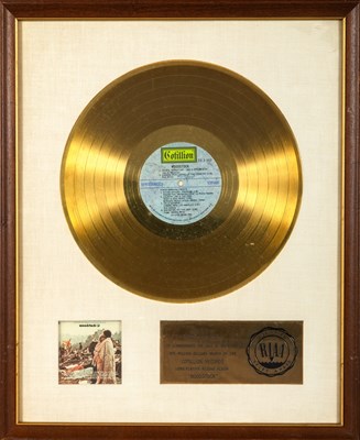 Lot 204 - Woodstock Gold Record presented to Tradition Music