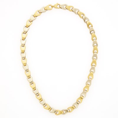 Lot 1180 - Two-Color Gold Bike Chain Necklace