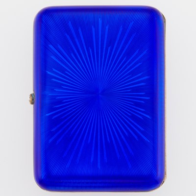 Lot 233 - Fabergé Jeweled Silver-Gilt and Guilloché Enamel Imperial Presentation Cigarette Case