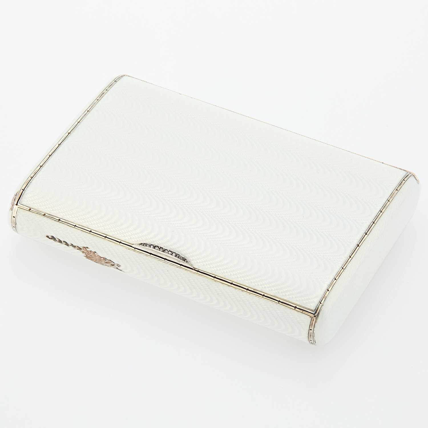 Lot 235 - Fabergé Silver-Gilt and Guilloché Enamel Cigarette Case