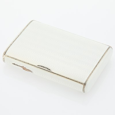 Lot 235 - Fabergé Silver-Gilt and Guilloché Enamel Cigarette Case