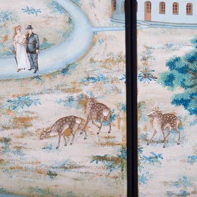 Lot 12 - A Rare and Unusual Set of Four Chinese Export Wallpaper Panels for the American Market