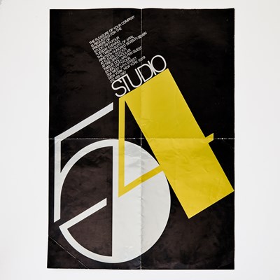 Lot 232 - The poster-sized invitation to the opening of Studio 54 with other ephemera
