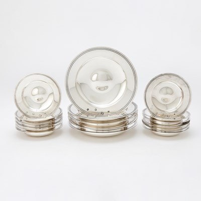 Lot Set of English Sterling Silver Dishes