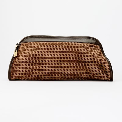 Lot 2349 - Vintage Fendi Suede and Leather Clutch
