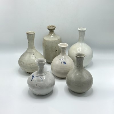 Lot 1092 - Six Korean Porcelain Bottle Vases