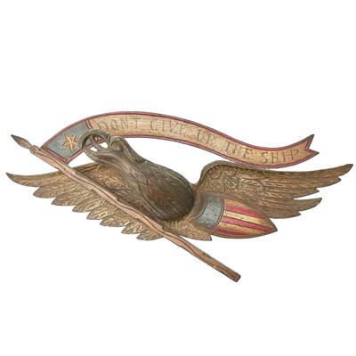 Lot 5 - Carved and Painted Spreadwing Eagle Plaque