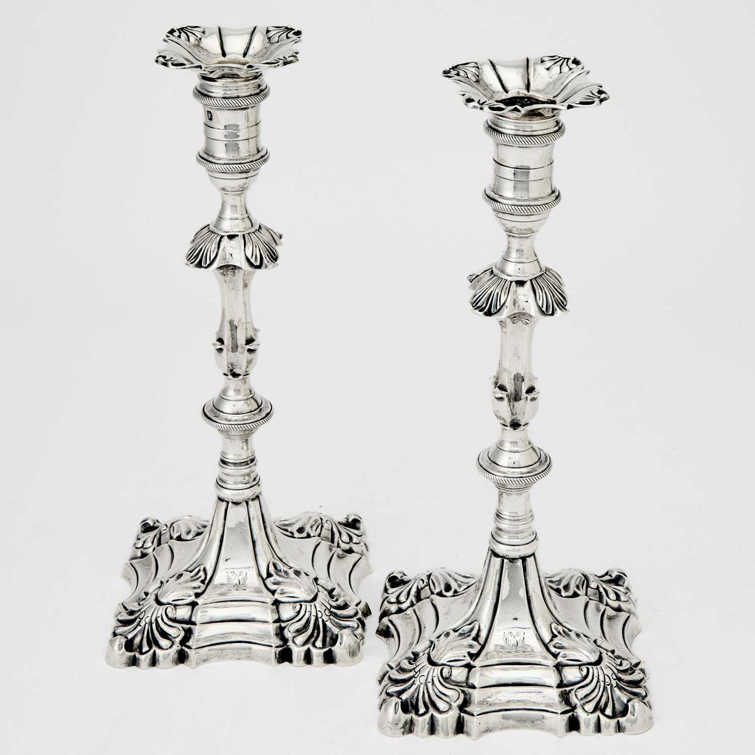 Lot 79 - Pair of George III Sterling Silver Candlesticks