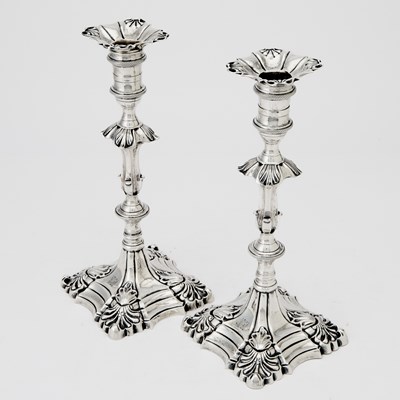 Lot 79 - Pair of George III Sterling Silver Candlesticks
