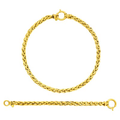 Lot 93 - Braided Gold Necklace and Bracelet