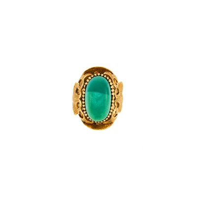 Lot 1161 - Gold and Turquoise Ring
