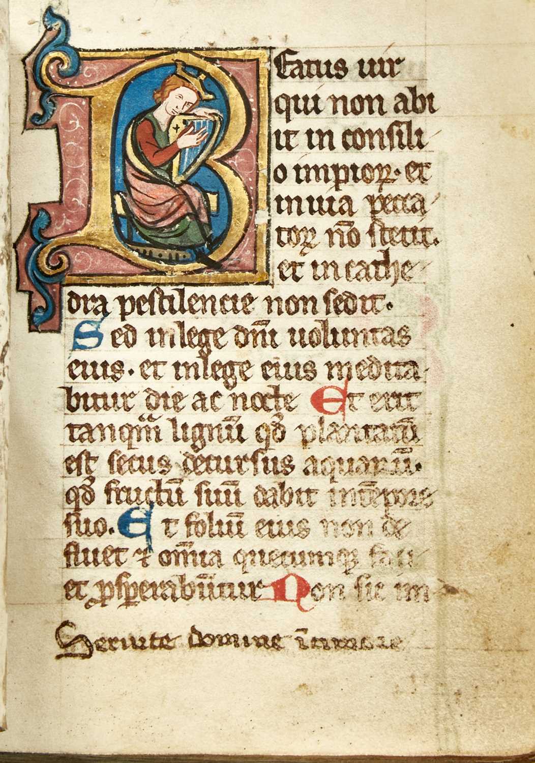 Lot 97 - A manuscript Psalter with added musical notation