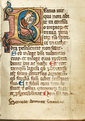 Lot 97 - A manuscript Psalter with added musical notation