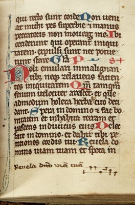 Lot 97 - A manuscript Psalter with added musical notation