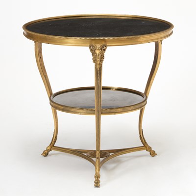 Lot Louis XVI Style Gilt-Bronze and Marble Gueridon