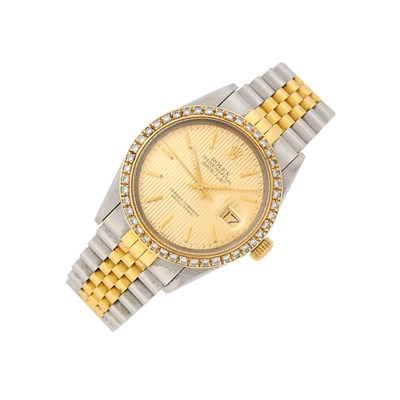 Lot 28 - Rolex Gentleman's Stainless Steel, Gold and Diamond 'Datejust' Wristwatch, Ref. 16013