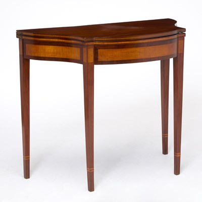 Lot 555 - George III Mahogany and Satinwood Card Table