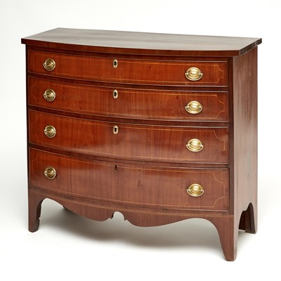 Lot 148 - Federal Inlaid Mahogany Bowfront Chest of Drawers