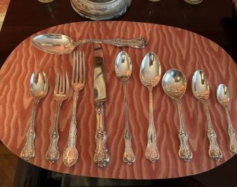 Lot 580 - Frank W. Smith Sterling Silver "Federal Cotillion" Pattern Flatware Service