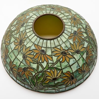 Lot 245 - Tiffany Studios Bronze and Leaded Glass Black-Eyed Susan Table Lamp