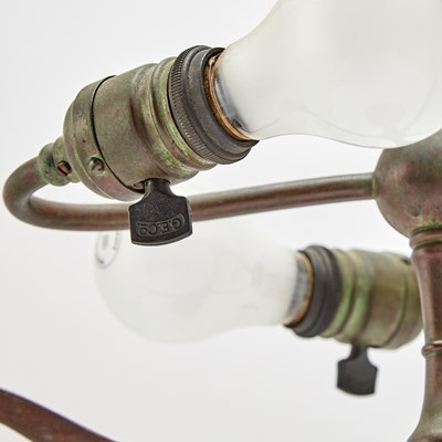 Lot 245 - Tiffany Studios Bronze and Leaded Glass Black-Eyed Susan Table Lamp