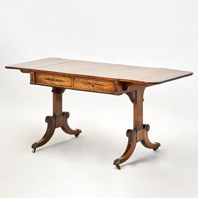 Lot 585 - Regency Mahogany and Calamander Sofa Table