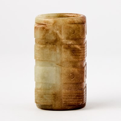 Lot 12 - A Diminutive Chinese Archaistic Jade Cong