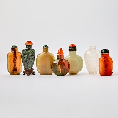 Lot 418 - A Group of Chinese Hardstone Snuff Bottles