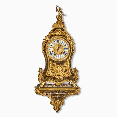 Lot 301 - Early Louis XV Ormolu Mounted Tortoise Shell Veneered Boulle Bracket Clock, Charost, Paris