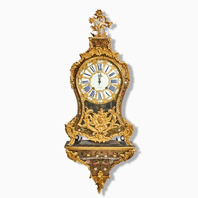 Lot 305 - Louis XV Ormolu Mounted Tortoise Shell Veneered and Mother-of-Pearl Boulle Marquetry Bracket Clock