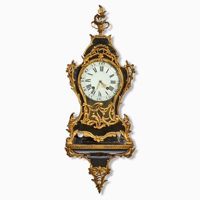 Lot 309 - Louis XV Ormolu Mounted Black Lacquer (Vernis Martin) Bracket Clock