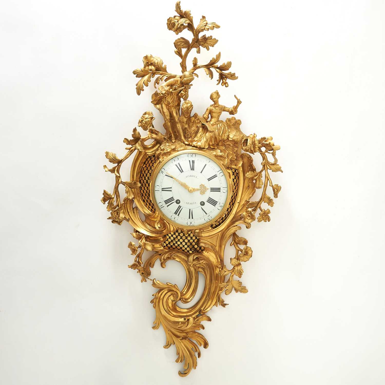 Lot Large and Rare Louis XV Gilt-Bronze Cartel Clock