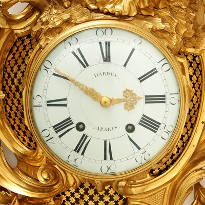 Lot Large and Rare Louis XV Gilt-Bronze Cartel Clock