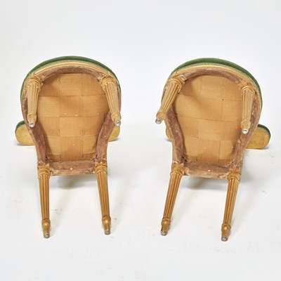 Lot 322 - Pair of Louis XVI Carved Giltwood Chaises Voyeuses