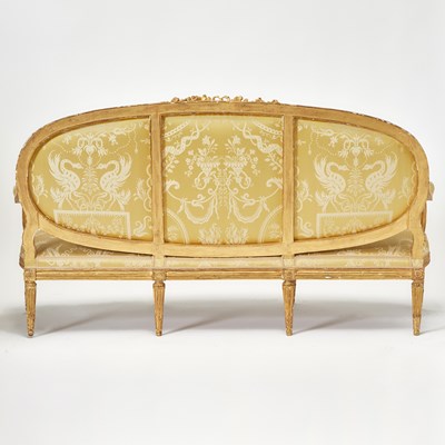 Lot 320 - Louis XVI Carved Giltwood Upholstered Sofa