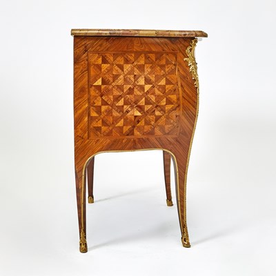 Lot 312 - Fine Louis XV Ormolu-Mounted Kingwood, Tulipwood, Amaranth Marquetry and Parquetry Commode