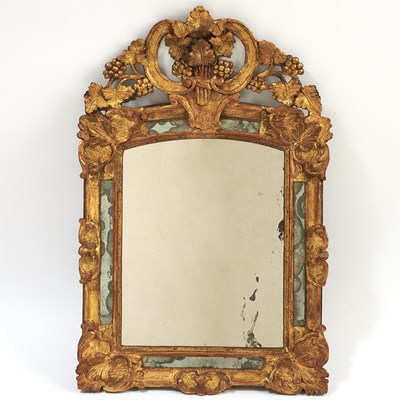 Lot 325 - Louis XVI Provincial Carved Giltwood Mirror